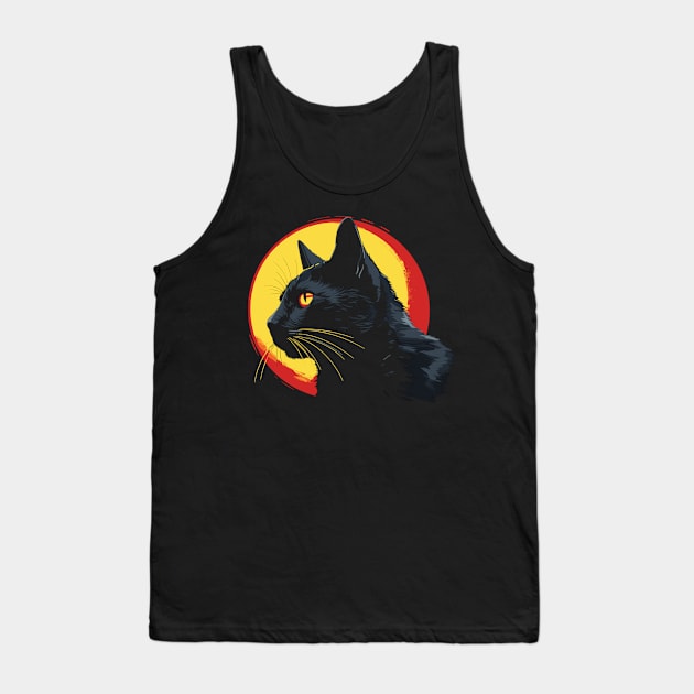 Kawaii Anime Cat Gifts Men Kids Women Black Cat Tank Top by KsuAnn